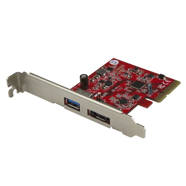 StarTech.com 2 poorts USB 3.1 (10Gbps) en eSATA PCIe kaart 1x USB-A en 1x eSATA (PEXUSB311A1E) thumbnail