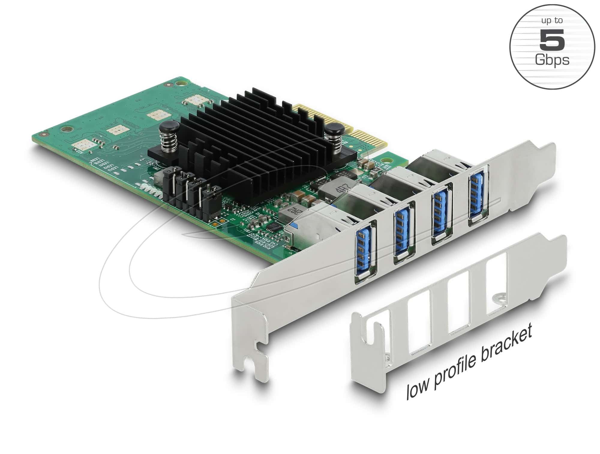 Delock PCIe x4 Karte zu 4 x extern USB 3.0 Typ-A Quad Channel+++ (89048) thumbnail