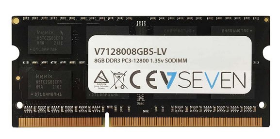 V7 V7128008GBS-LV geheugenmodule 8 GB 1 x 8 GB DDR3 204-pin SO-DIMM (V7128008GBS-LV) thumbnail