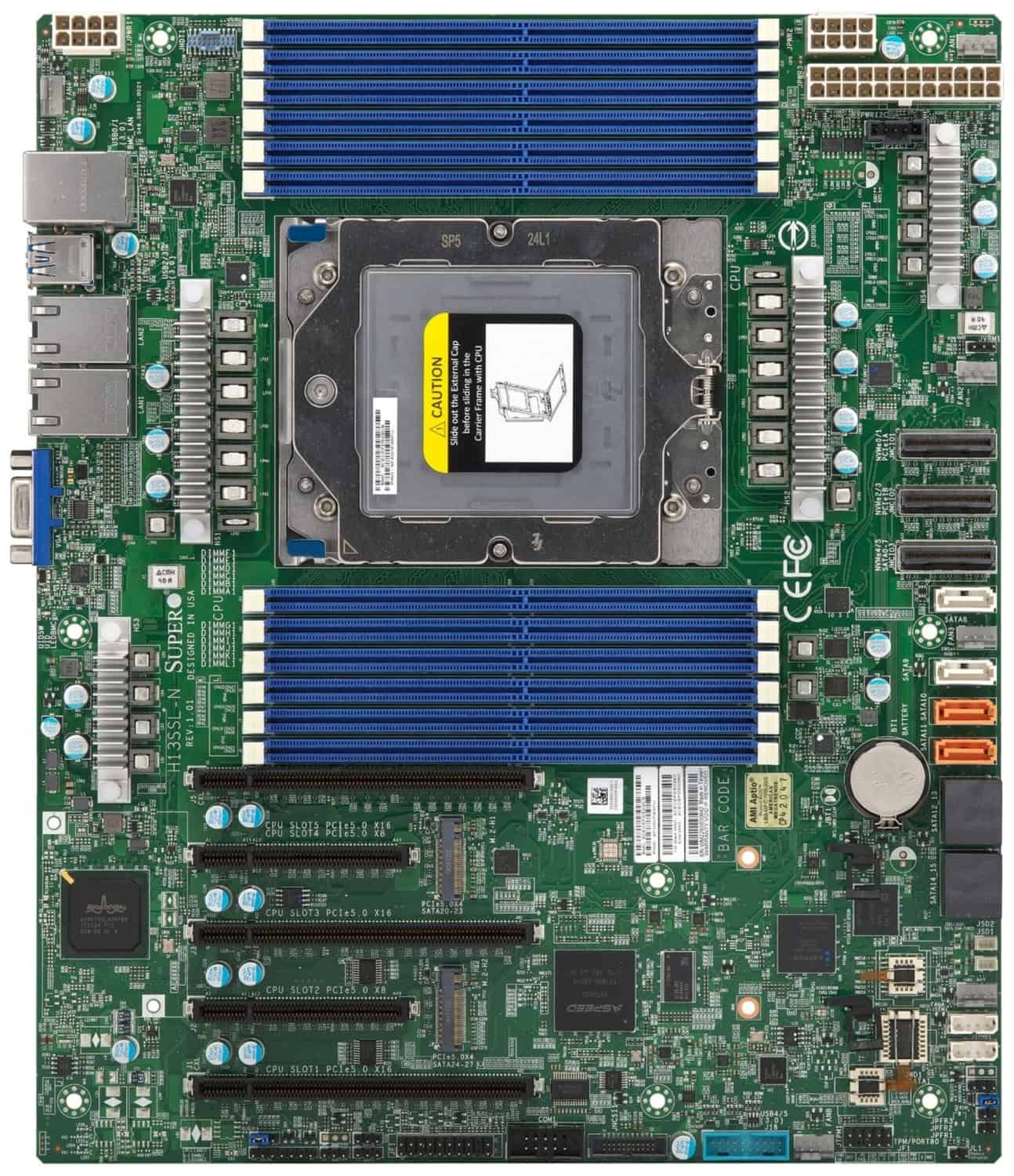 Super Micro Supermicro H13SSL-N-B/1xSP5 ATX/12xDDR5/2x 1Gbe LAN/bulk/incl. OOB (H13SSL-N-B) thumbnail