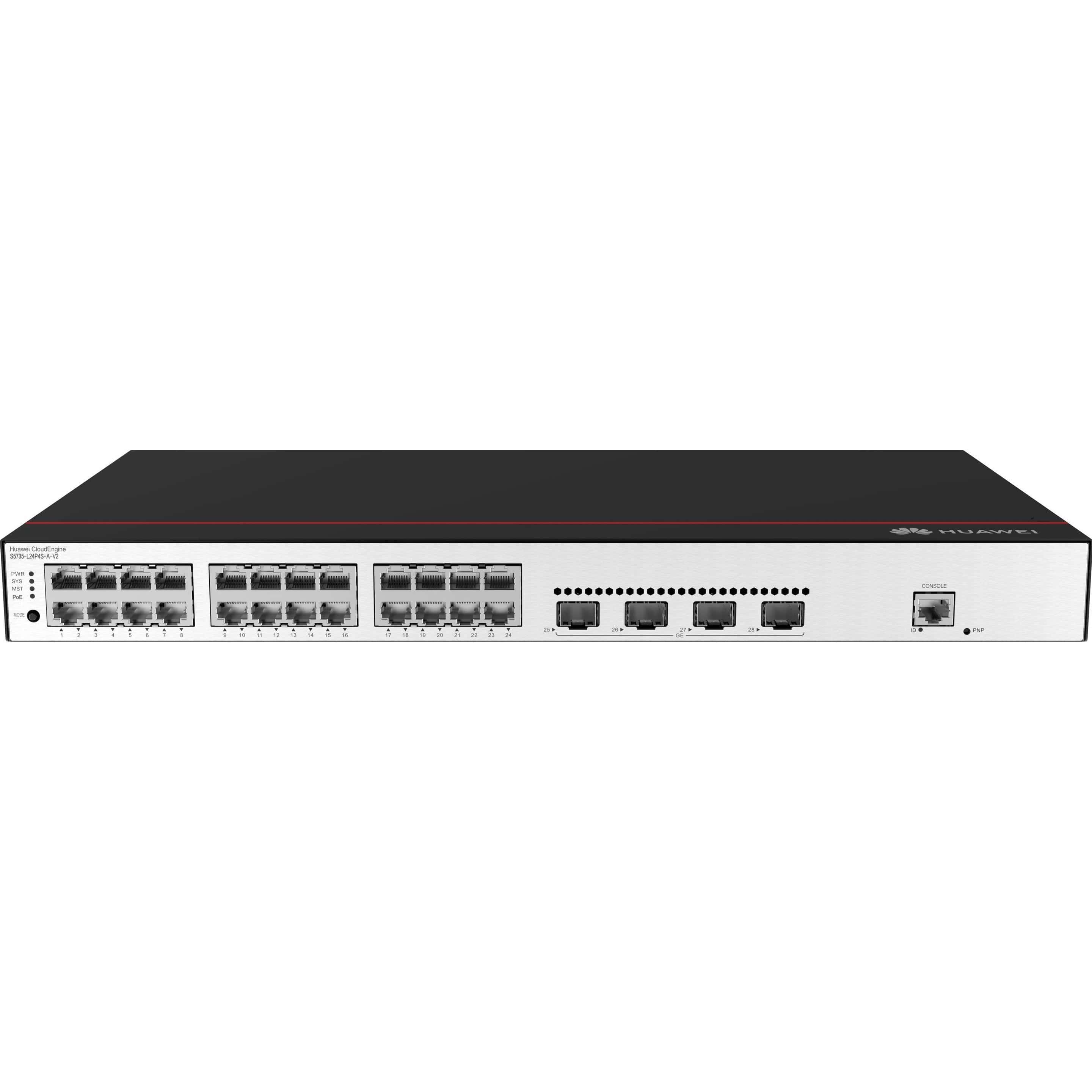 Huawei Switch S5735-L24P4S-A-V2 (24*GE ports, 4*GE SFP ports, PoE+, AC power) + license L-MLIC-S57L (98012021) (S5735-L24P4S-A-V2) thumbnail