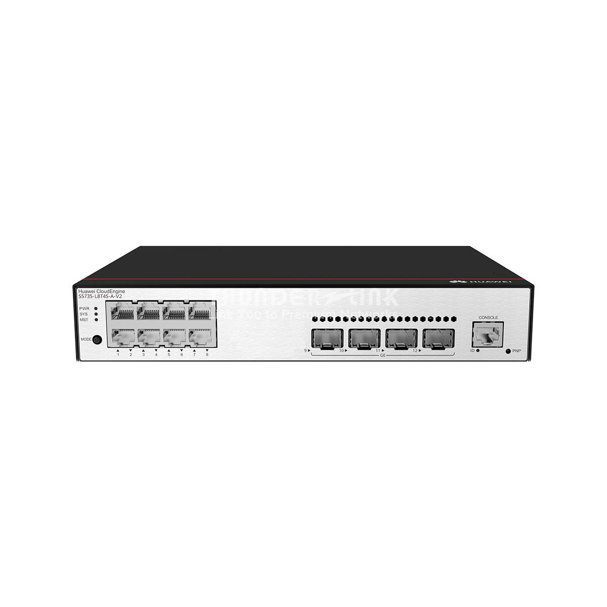 Huawei Switch S5735-L8T4S-A-V2 (8*GE ports, 4*GE SFP ports, AC power) + license L-MLIC-S57L (98011977) (S5735-L8T4S-A-V2) thumbnail