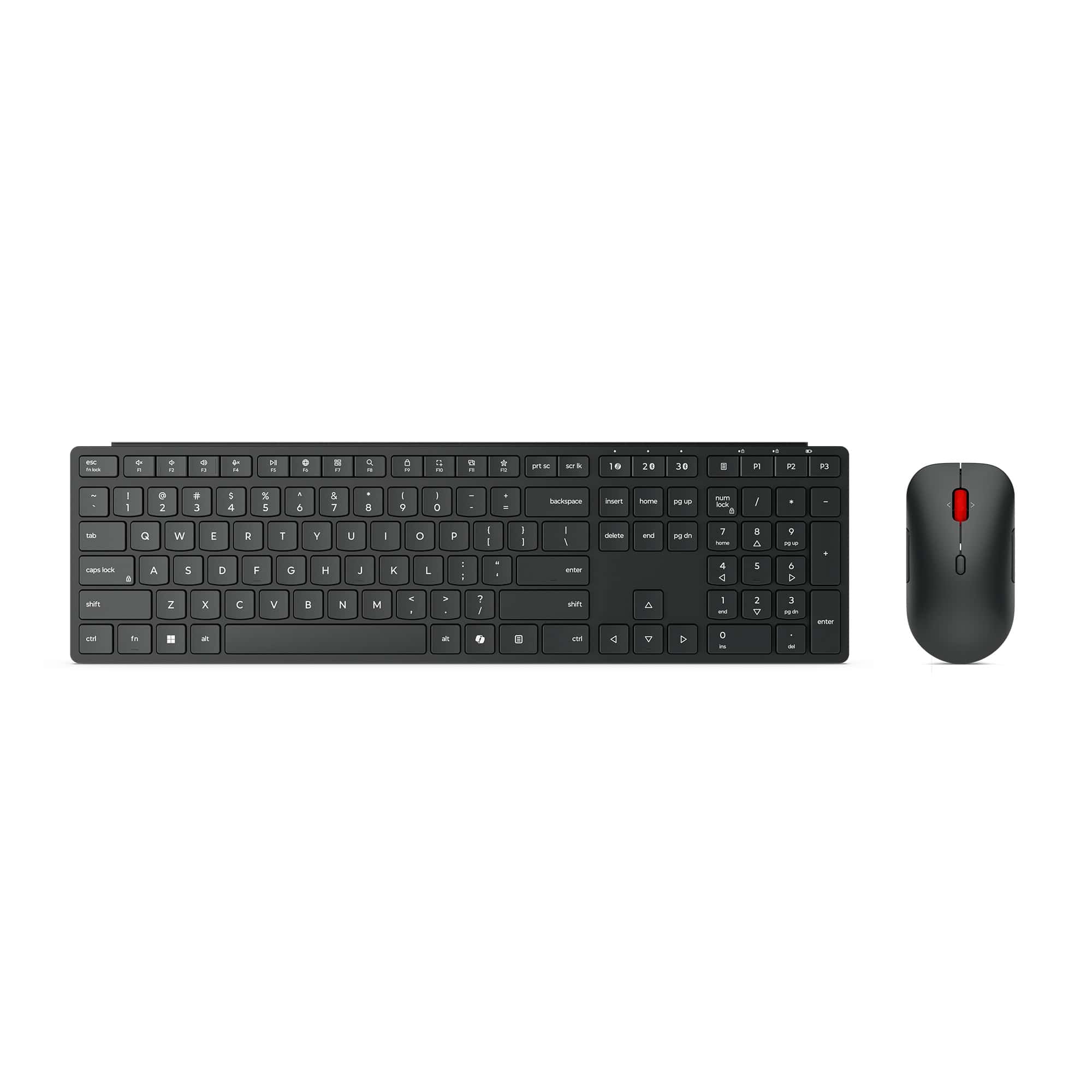 Lenovo 4X31S04843 toetsenbord Inclusief muis Kantoor RF-draadloos + Bluetooth Frans, Duits Zwart (4X31S04843) thumbnail