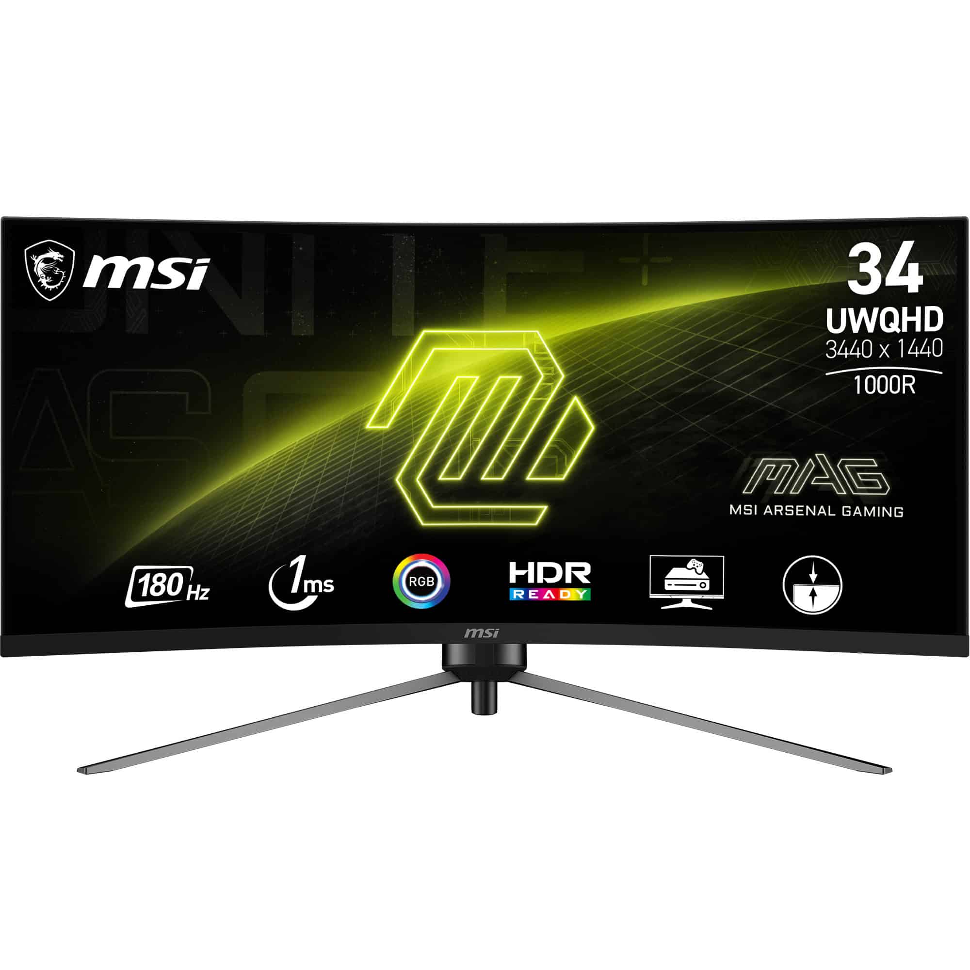MSI MAG 345CQRDE computer monitor 86,4 cm (34") 3440 x 1440 Pixels UltraWide Dual Quad HD Zwart (9S6-3DD14H-003) thumbnail