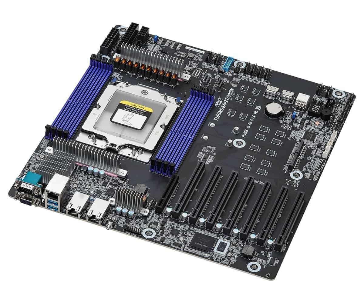 ASRock Mainboard TurinD8X-2T/500W EEB Single Sockel SP5 Single (TURIND8X-2T/500W) thumbnail