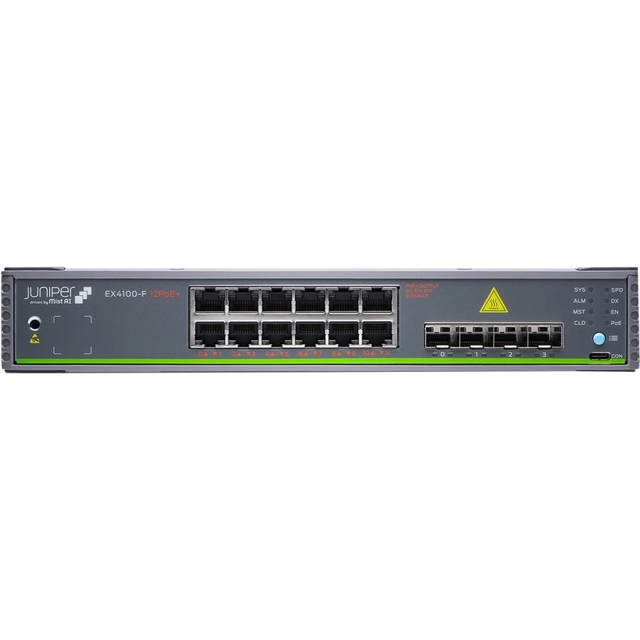 Juniper EX4100-F 24-Port 10/100/1000BaseT PoE+, 4x 10G SFP+ Uplink ports, 4x 10G SFP+ Stacking ports (optics sold separately) wi (EX4100-F-24P) thumbnail