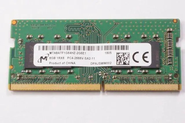 MICRON 8GB (1*8GB) 1RX8 PC4-21300V-S DDR4-2666MHZ SODIMM (MTA8ATF1G64HZ-2G6) thumbnail