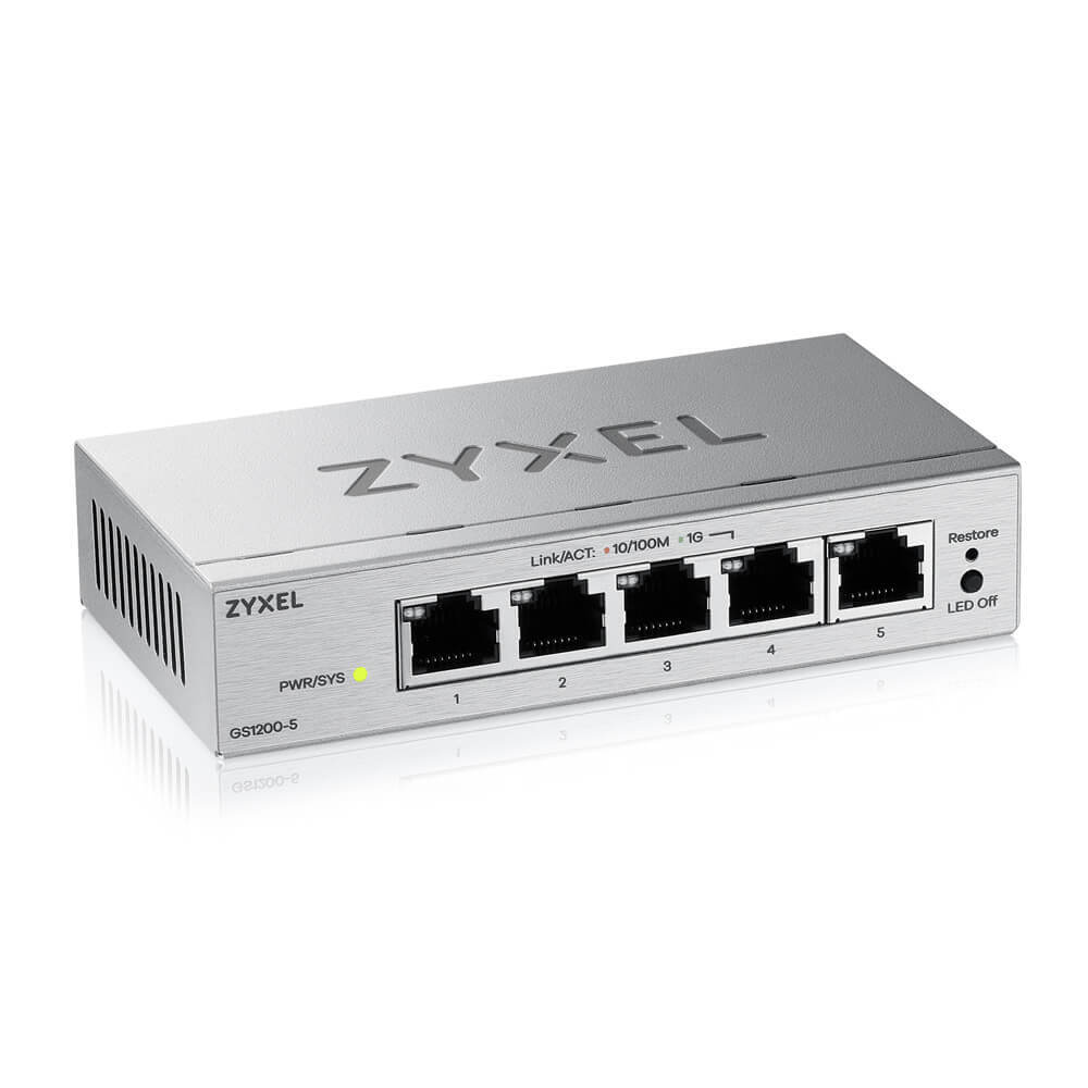 Zyxel GS1200-5V3 5-Port Gigabit web / smart managed Switch (GS1200-5V3-EU0101F) (GS1200-5V3-EU0101F) thumbnail