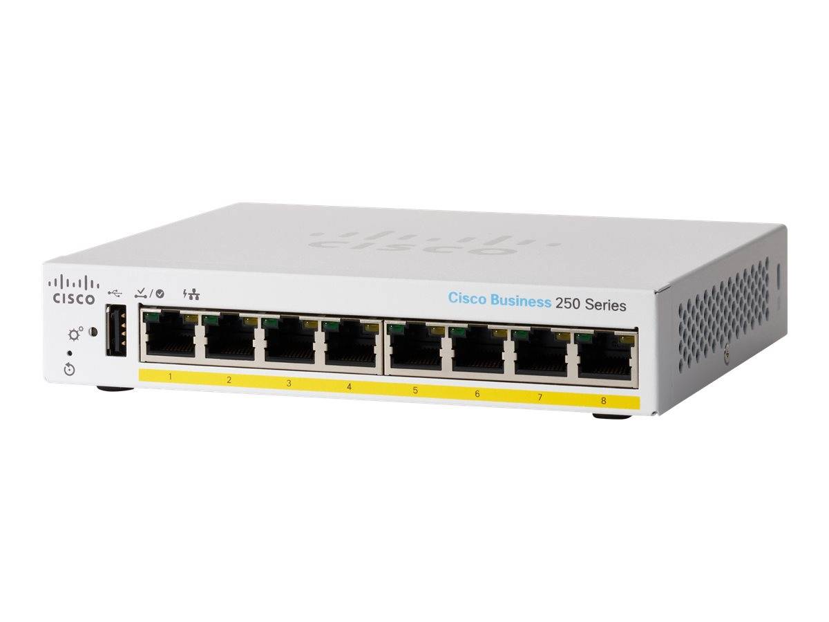 Cisco Switch Business 250-Series 8-Port 1GbE 45W PoE smart managed (CBS250-8PP-D-EU) thumbnail