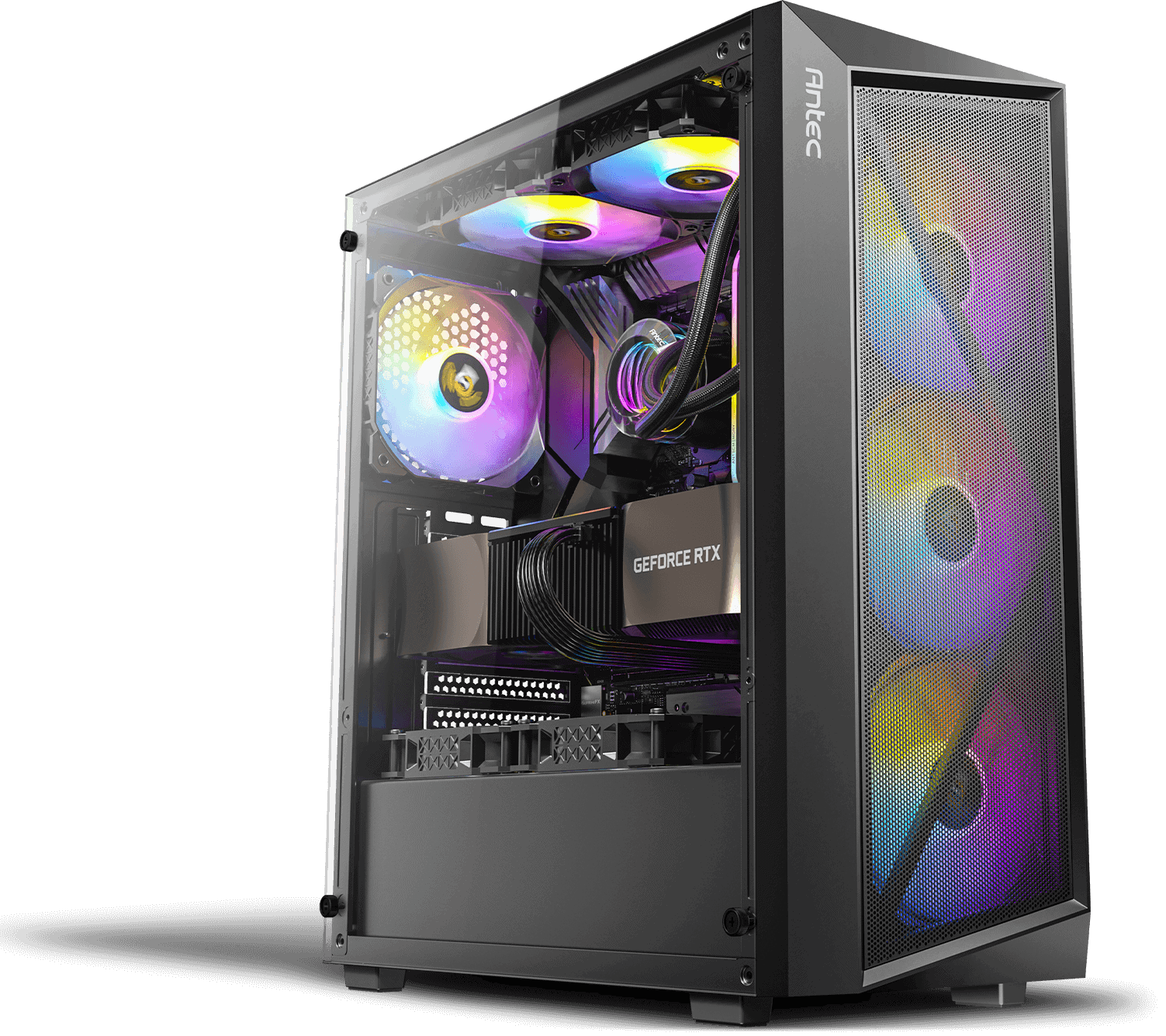 Antec AX67 ARGB Mid Tower Gaming Bl - Midi/Minitower (0-761345-10207-0) (0-761345-10207-0) thumbnail