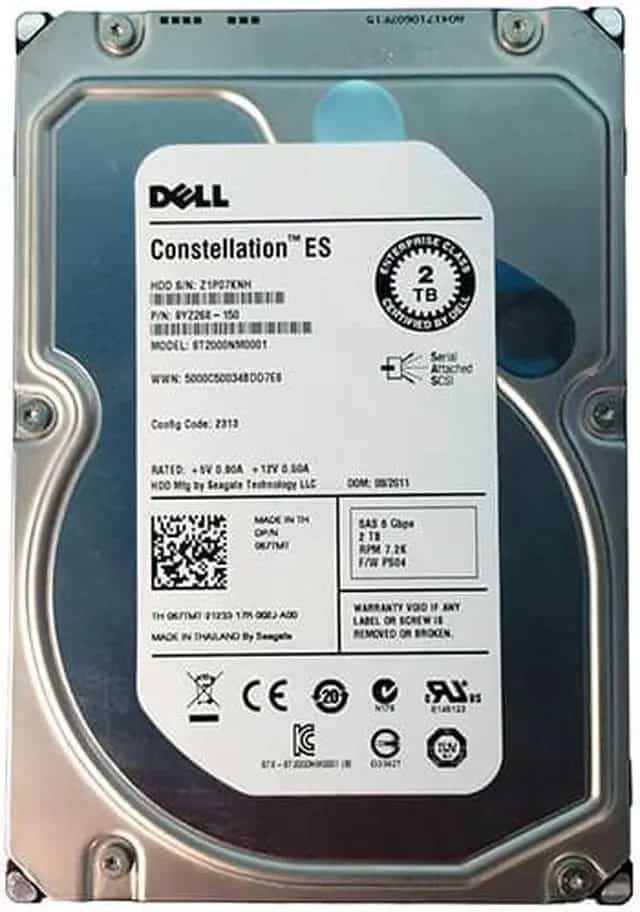Dell 2TB 7.2K 3.5 SAS 6G (9YZ268-150-RFB) thumbnail