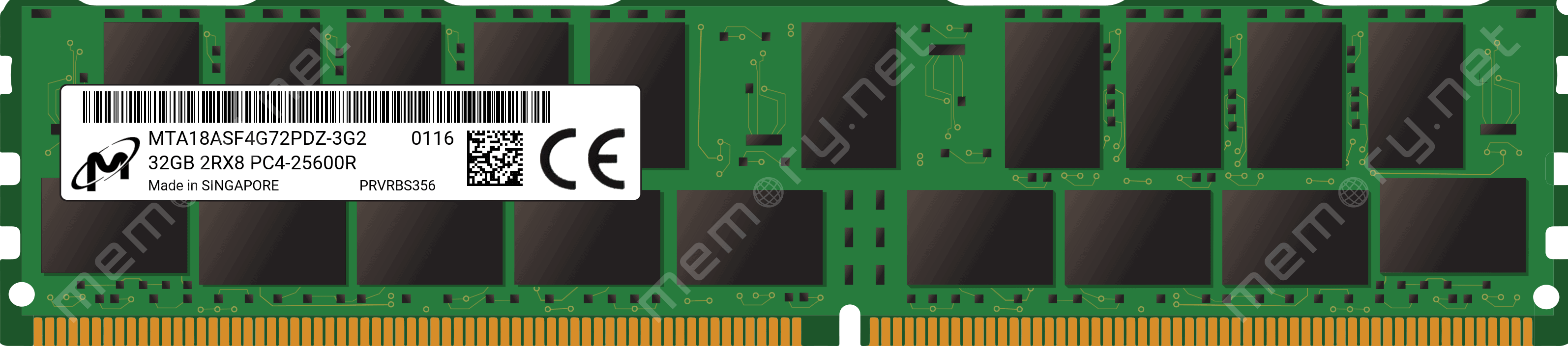 Dell 32GB 2Rx8 PC4-25600AA-R (MTA18ASF4G72PDZ-3G2-RFB) thumbnail