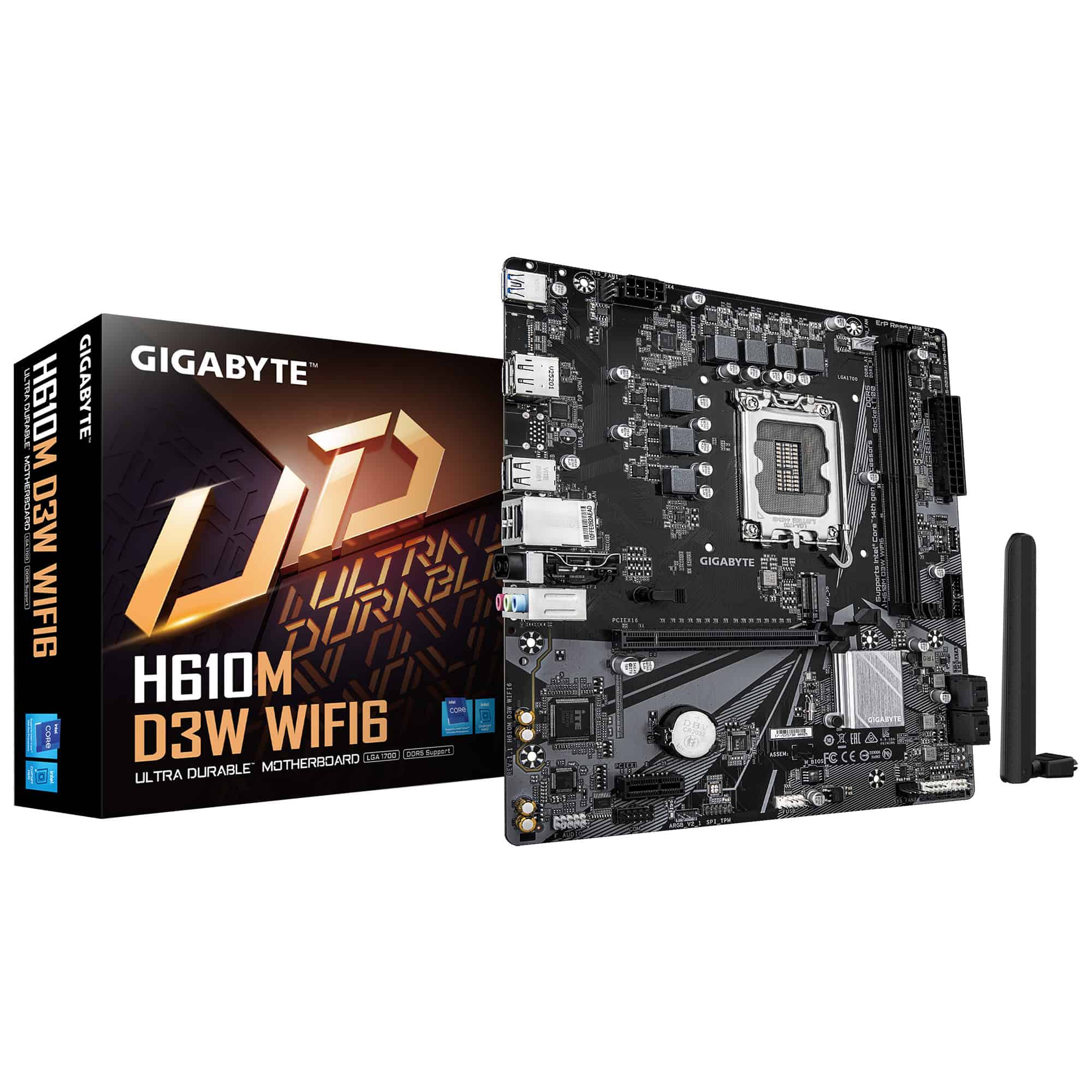 GIGABYTE H610M D3W WIFI6 Intel H610 LGA 1700 micro ATX (H610M D3W WIFI6) thumbnail