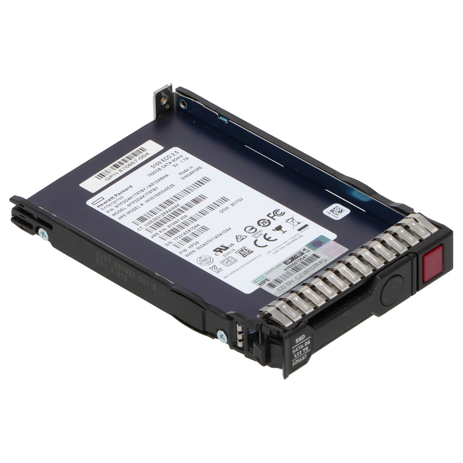 HP SSD 1.92TB SFF SATA RI DS SC (875657-001-RFB) thumbnail