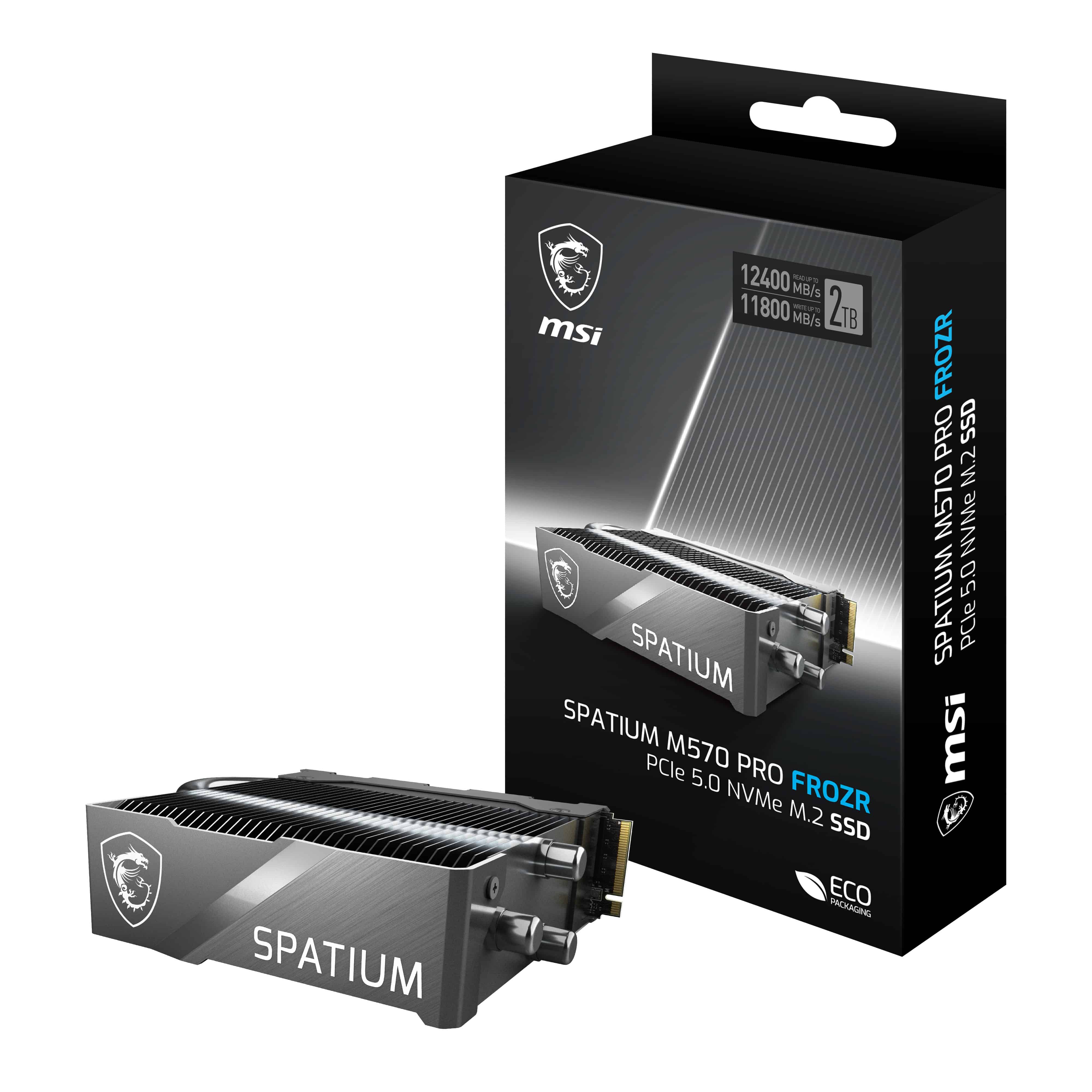 MSI SPATIUM M570 PRO PCIE 5.0 NVME M.2 2TB FROZR internal solid state drive PCI Express 5.0 3D NAND (SPATIUM M570 PRO PCIE 5.0 NVME M.2 2TB FROZR) thumbnail