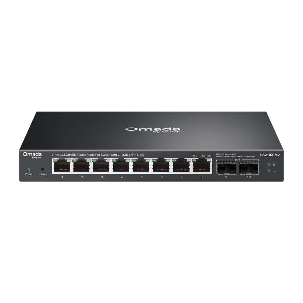 TP-Link ES210X-M2 netwerk-switch Managed 2.5G Ethernet (100/1000/2500) Bureaublad-/wandmontage Zwart (ES210X-M2) thumbnail