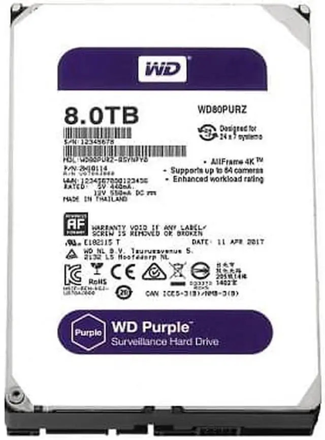 Western Digital Purple NV 8000GB Serial ATA III Interne Festplatte (WD80PURX) (WD80PURX) thumbnail