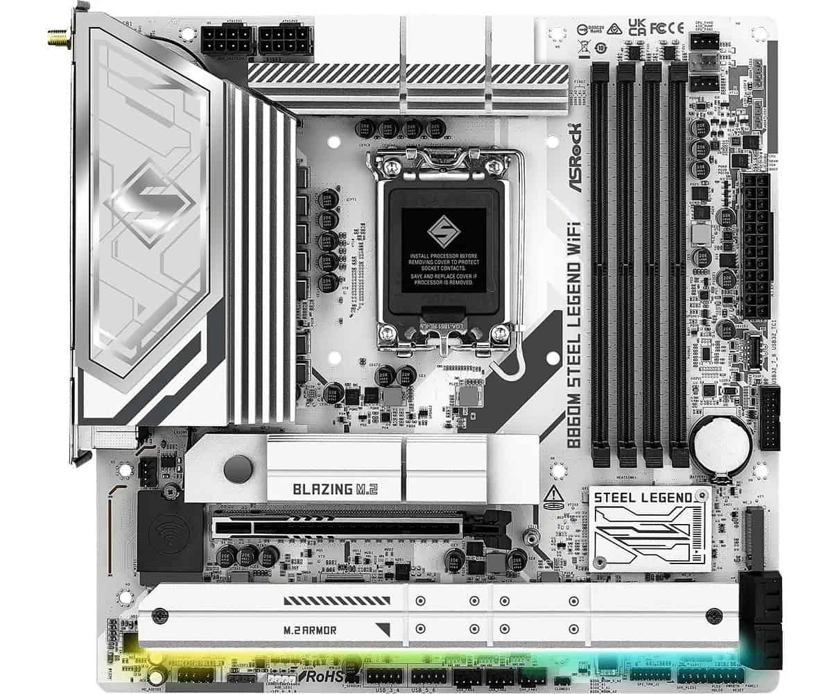 ASRock B860M Steel Legend WiFi - Intel B860 - LGA1851 - 4x DDR5 - 4x M.2 - HDMI - DP - Thunderbolt 4 (90-MXBQF-A0UAYZ) thumbnail