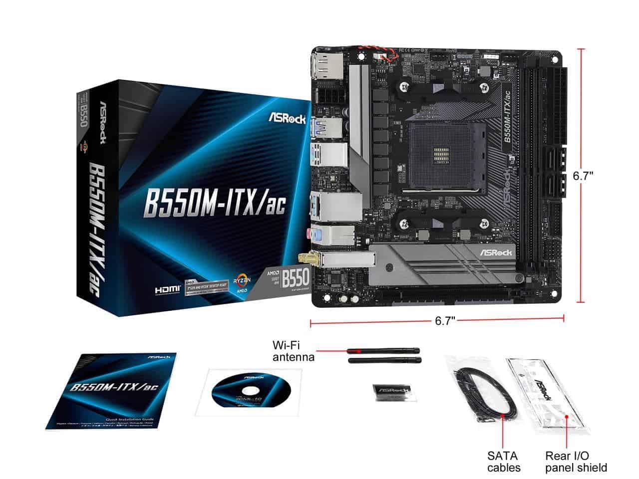 ASRock B550M-ITXAC Motherboard (B550M-ITX/AC) thumbnail