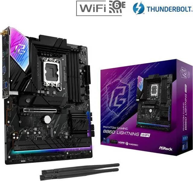 ASRock MB Sc LGA1851 B860M Lightning WiFi - Intel B860 - 4xDDR5 - 1xThunderbolt - 1xDP - 1xHDMI - Wi (B860MLIGHTNINGWIFI) thumbnail