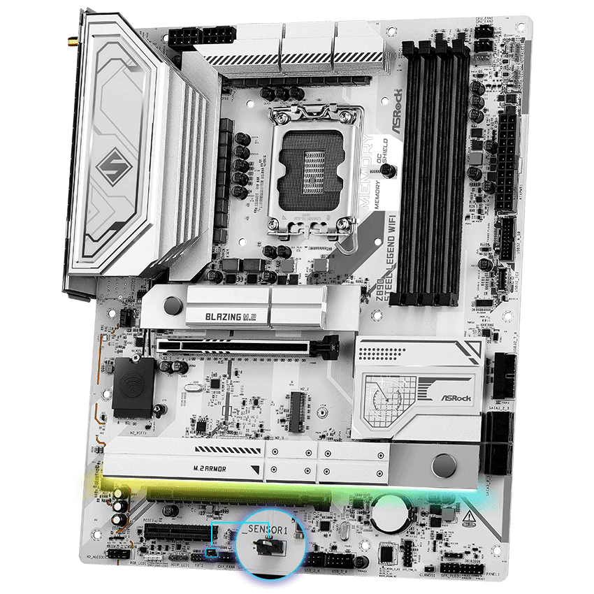 ASRock MB Sc LGA1851 Z890 STEEL LEGEND WIFI - Intel Z890 - 4xDDR5 - 1xHDMI - 2xThunderbolt - WI-FI (Z890STEELLEGENDWIFI) thumbnail