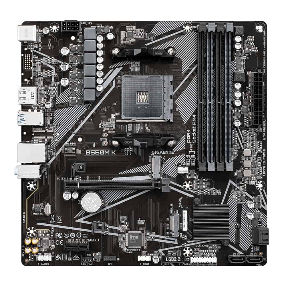GIGABYTE MICRO ATX SOCKET AM4 B550 4 X DDR4 2 X M.2 USB 3.2 1 X PCI-EXPRESS 4.0 16X LAN 1 GBE (9MB55MK-00-10) thumbnail
