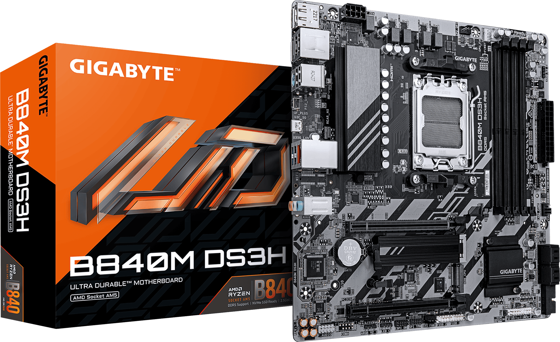 GIGABYTE B840M DS3H -AM5 -mATX (B840MDS3H) thumbnail