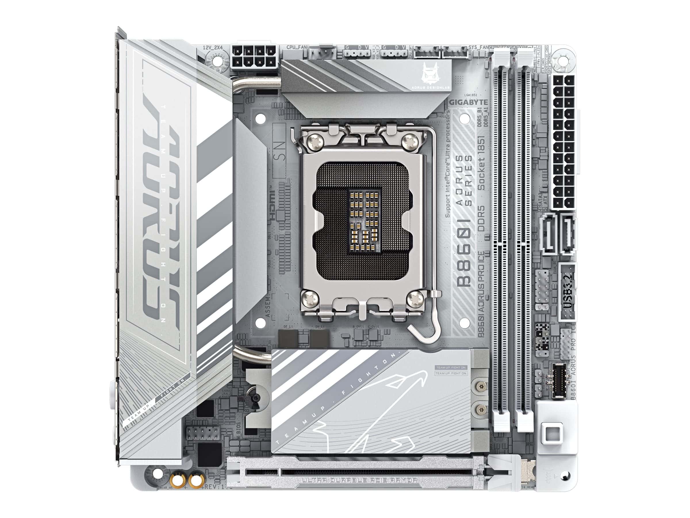 GIGABYTE MB Sc LGA1851 B860I AORUS PRO ICE - Intel B860 - 2xDDR5 - 1xThunderbolt - 1xDP - 1xHDMI - W (B860IAORUSPROICE) thumbnail