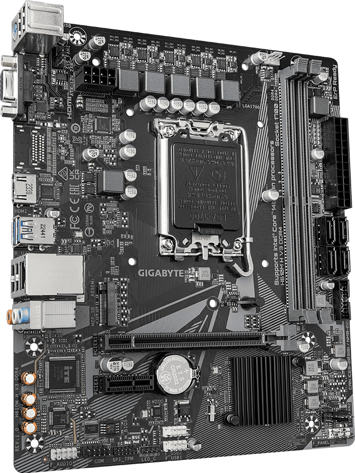 GIGABYTE H610M H V3 DDR4 1.0 Motherboard Micro ATX LGA1700 (H610MHV3DDR4) thumbnail