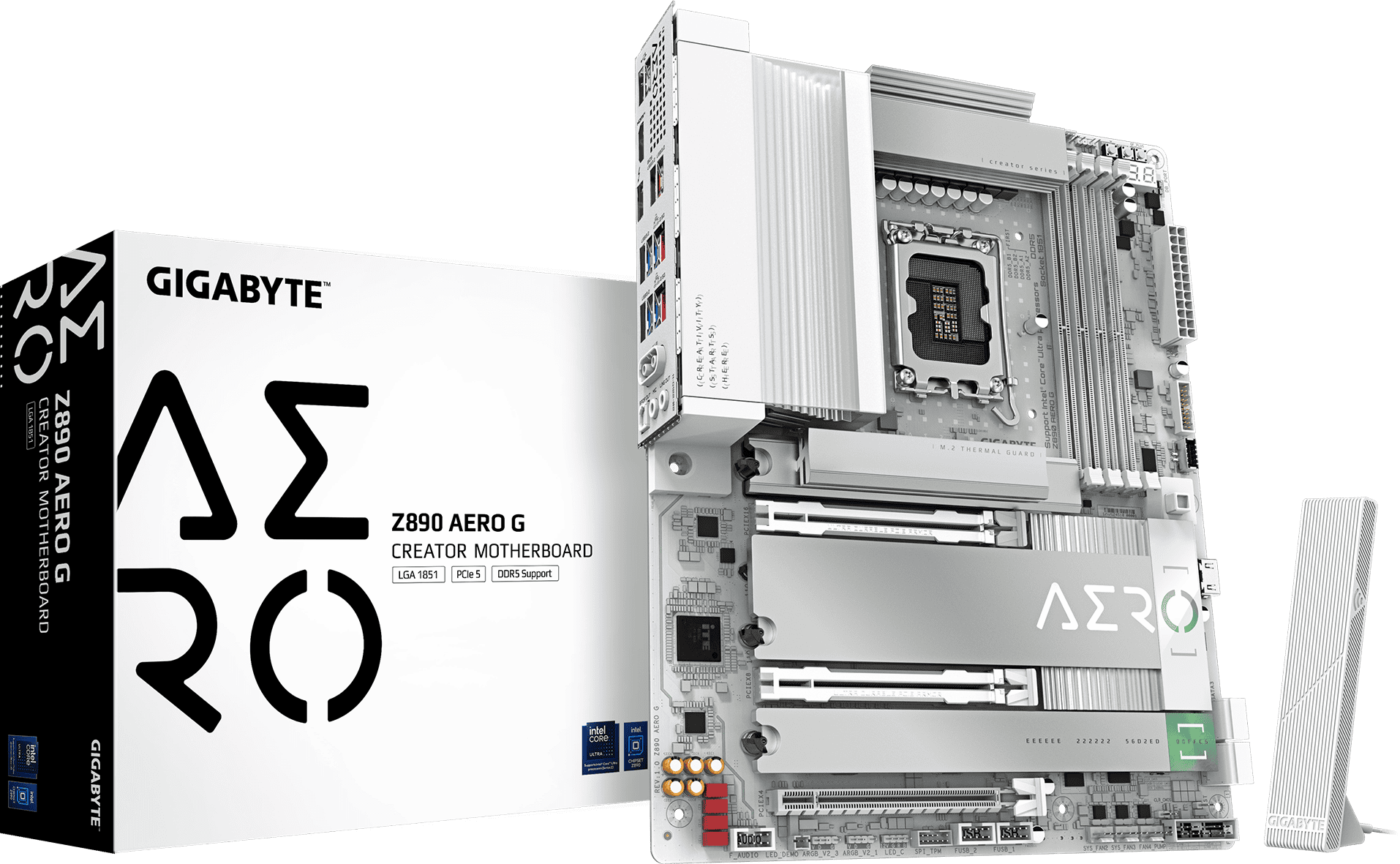 GIGABYTE MB Sc LGA1851 Z890 AERO G - Intel Z890 - 4xDDR5 - 2xHDMI - 1xThunderbolt - WiFi (Z890AEROG) thumbnail