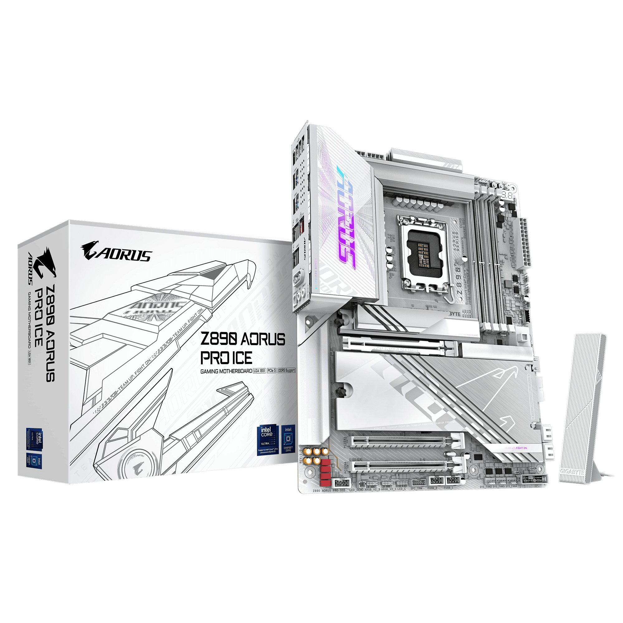 GIGABYTE MB Sc LGA1851 Z890 AORUS PRO ICE - Intel Z890 - 4xDDR5 - 1xHDMI - 2xThunderbolt - WiFi (Z890AORUSPROICE) thumbnail