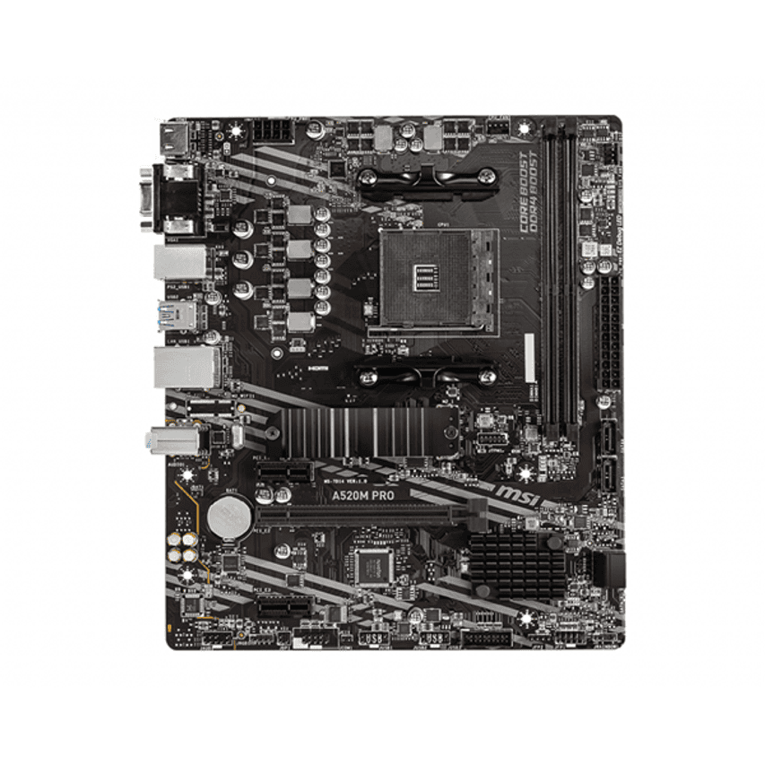 MSI MATX SOCKET AM4 AMD A520 2 X DDR4 USB 3.0 1 X PCI EXPRESS 3.0 16X (911-7D14-001) thumbnail