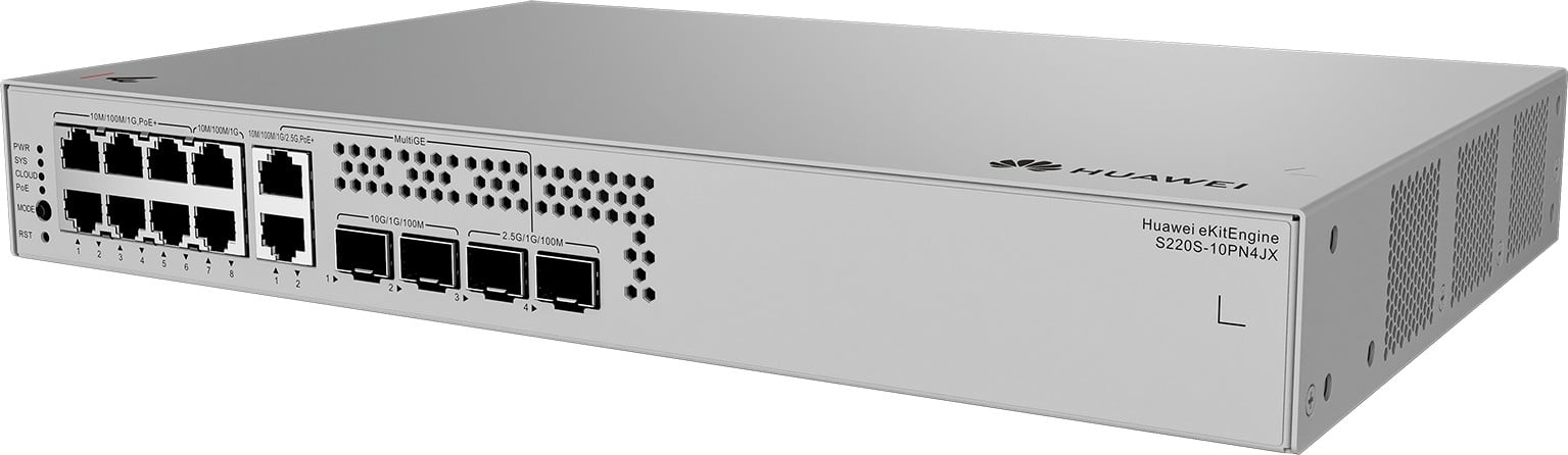 Huawei S220S-10PN4JX(8*10/100/1000BASE-T ports (6*PoE+), 2*10/100/1000/2.5GBASE-T Ports (PoE+), 2*10GE SFP+ ports, 2*2.5GE SFP p (98012475) thumbnail