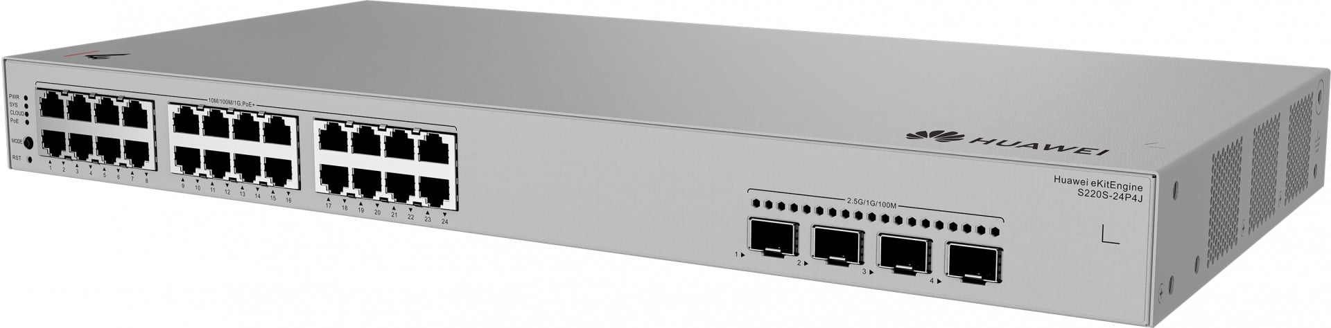 Huawei S220S-24P4J (24*10/100/1000BASE-T ports (400 W PoE+), 4*2.5GE SFP ports, built-in AC power) (98012516) thumbnail