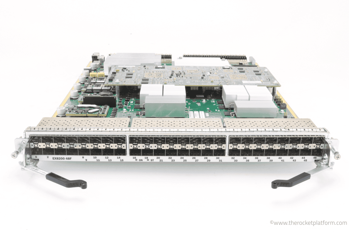 Juniper 48-port 100FX/1000BASE-X SFP line card requires SFP optics sold separately (EX8200-48F) thumbnail