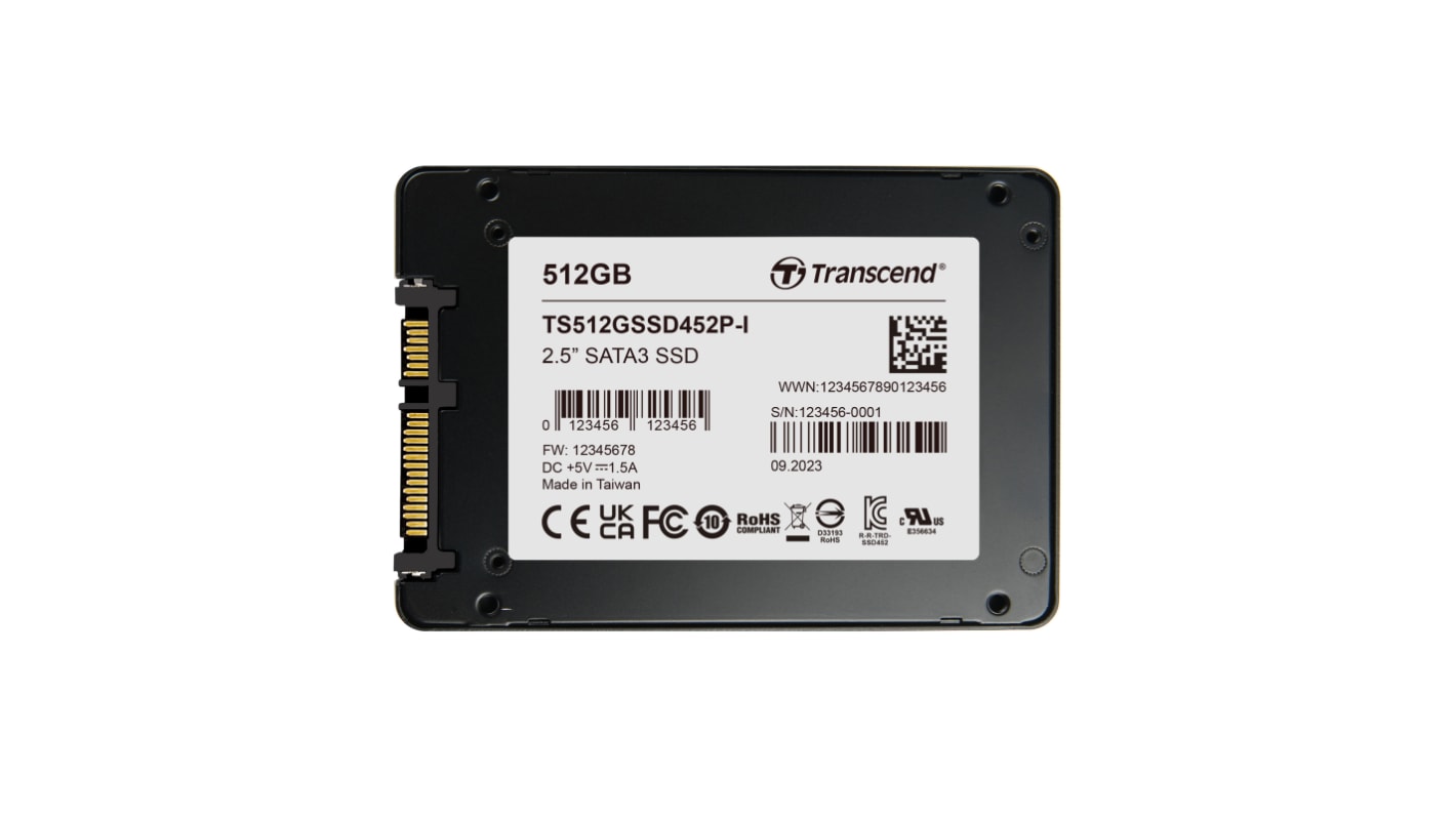 Transcend SSD452K-I SSD 512GB internal 2.5 (6.4 cm) SATA 6Gbs (TS512GSSD452K-I) (TS512GSSD452K-I) thumbnail