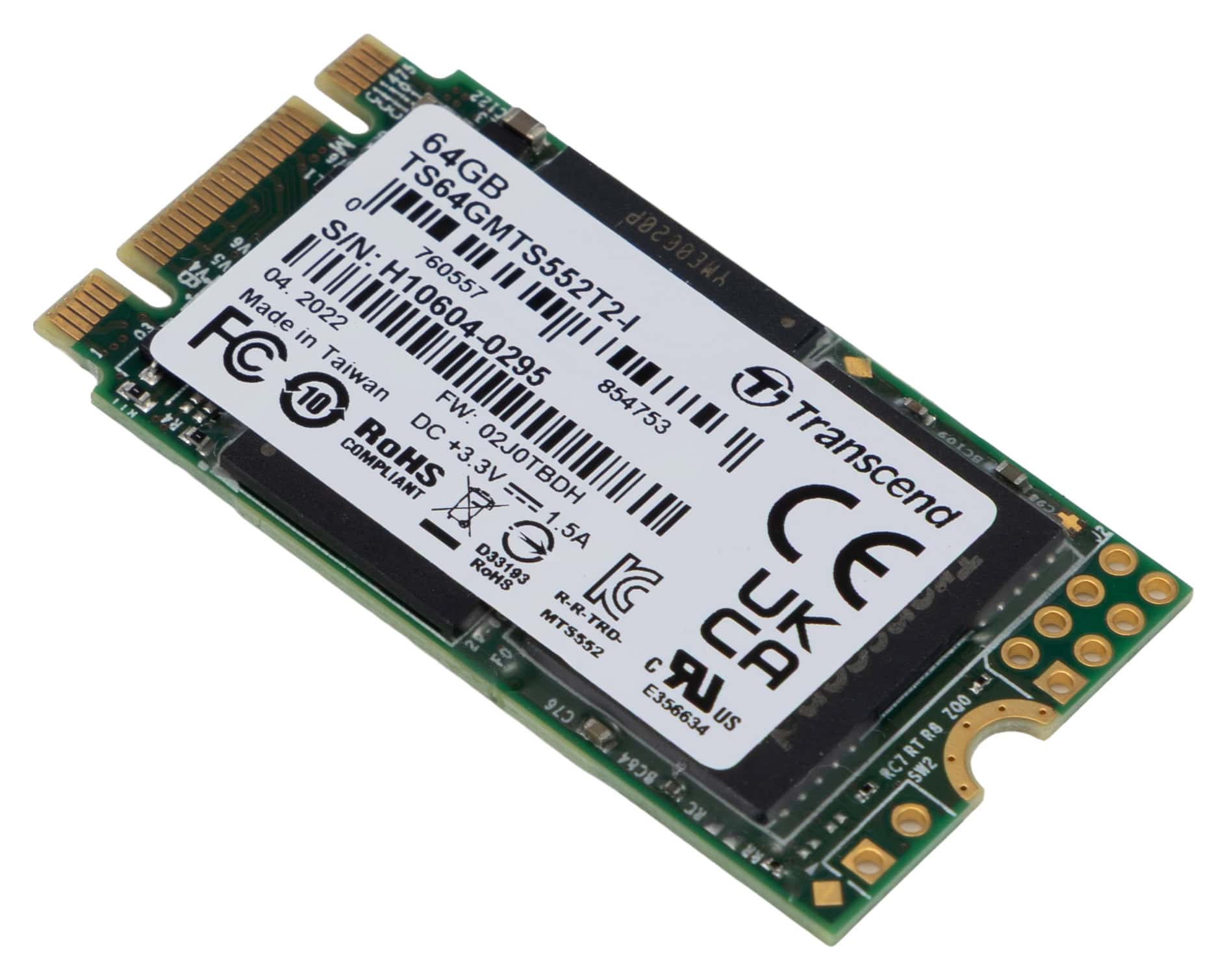 Transcend MTS552T2 - SSD - 64 GB - interní - M.2 2242 - SATA 6Gb/s (TS64GMTS552T2) thumbnail