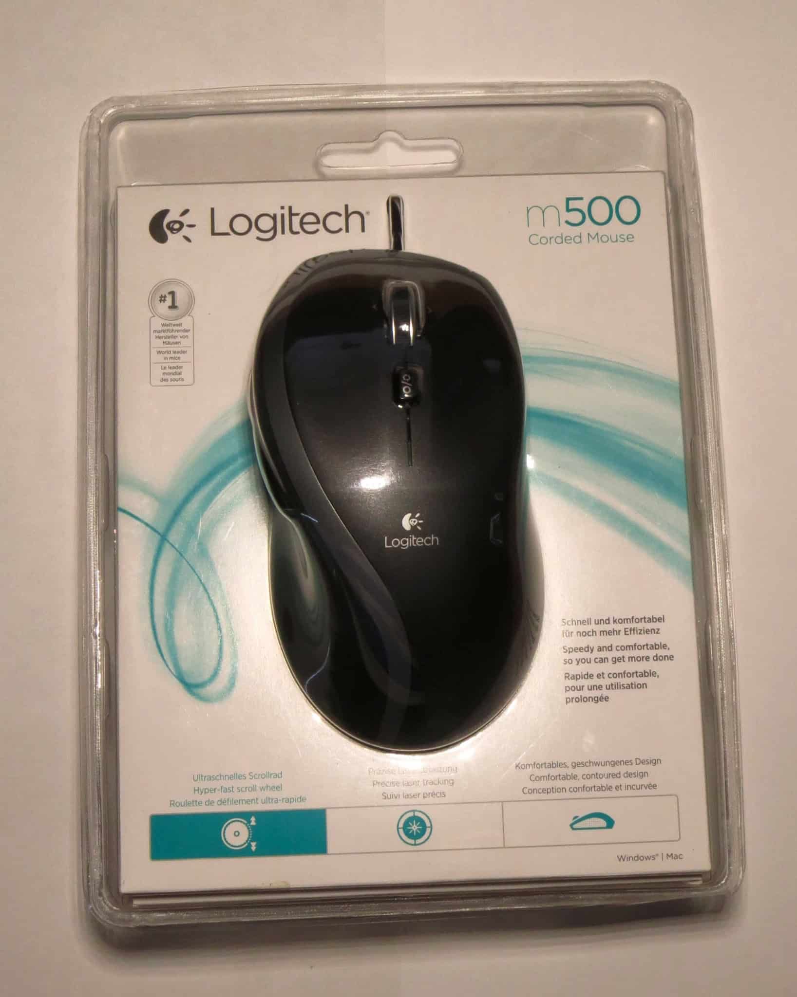 Logitech Corded Mouse M500 Mouse Office right USB Type-A Laser 1000 DPI (910-003725) thumbnail