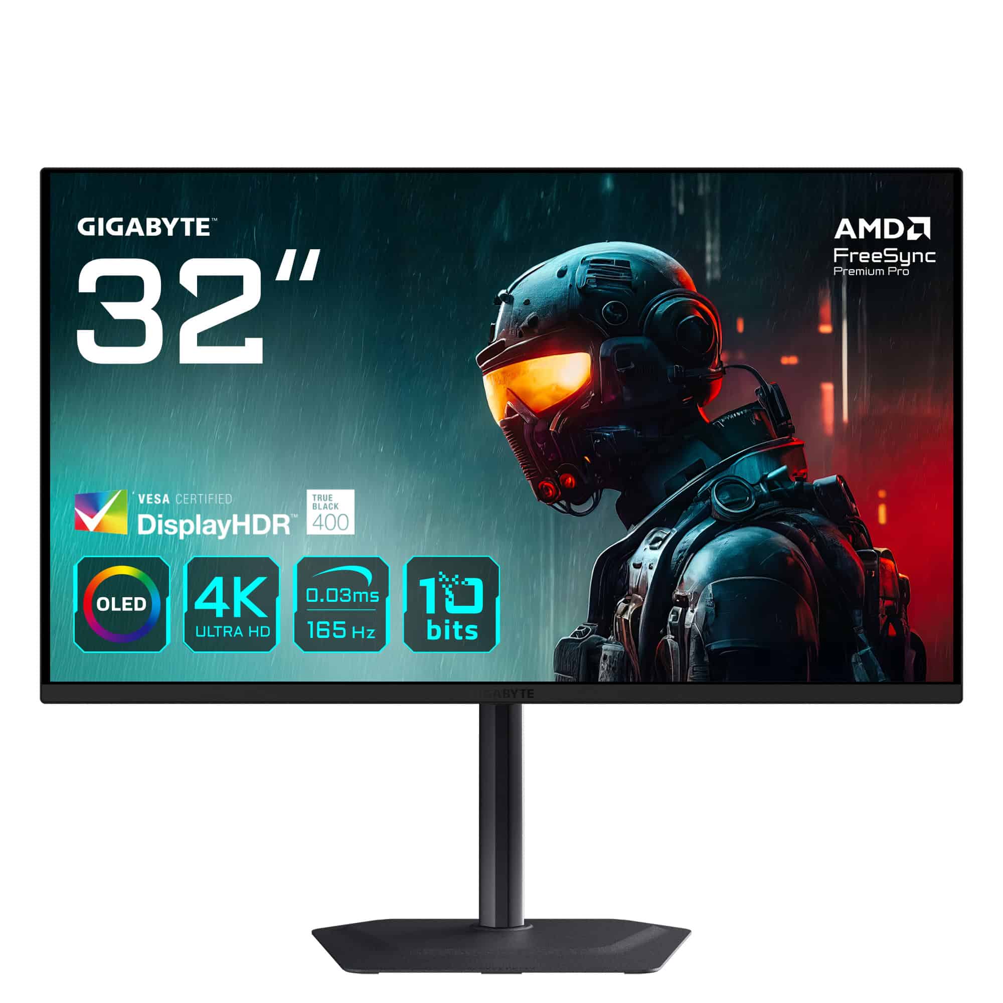 GIGABYTE MO32U computer monitor 80 cm (31.5") 3840 x 2160 Pixels 4K Ultra HD OLED Zwart (MO32U EK) thumbnail