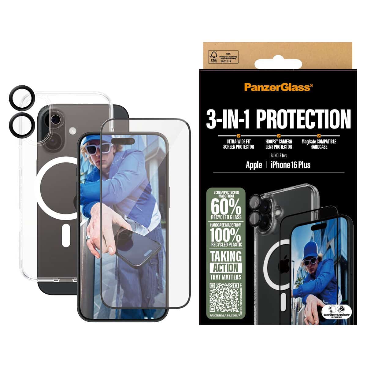 PanzerGlass 4-in-1 Protection iPhone 16 Plus (B1293+2863+1283+S) thumbnail