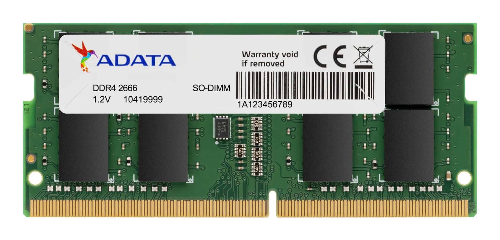 ADATA Premier geheugenmodule 4 GB 1 x 4 GB DDR4 260-pin SO-DIMM (AD4S26664G19-SGN) thumbnail