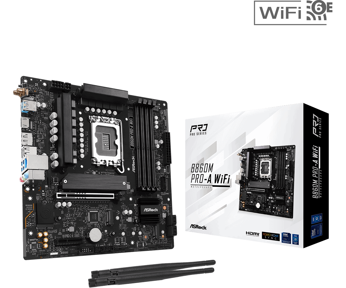ASRock *B860 PRO-A WIFI s1851   4DDR5 ATX (B860 PRO-A WIFI) thumbnail