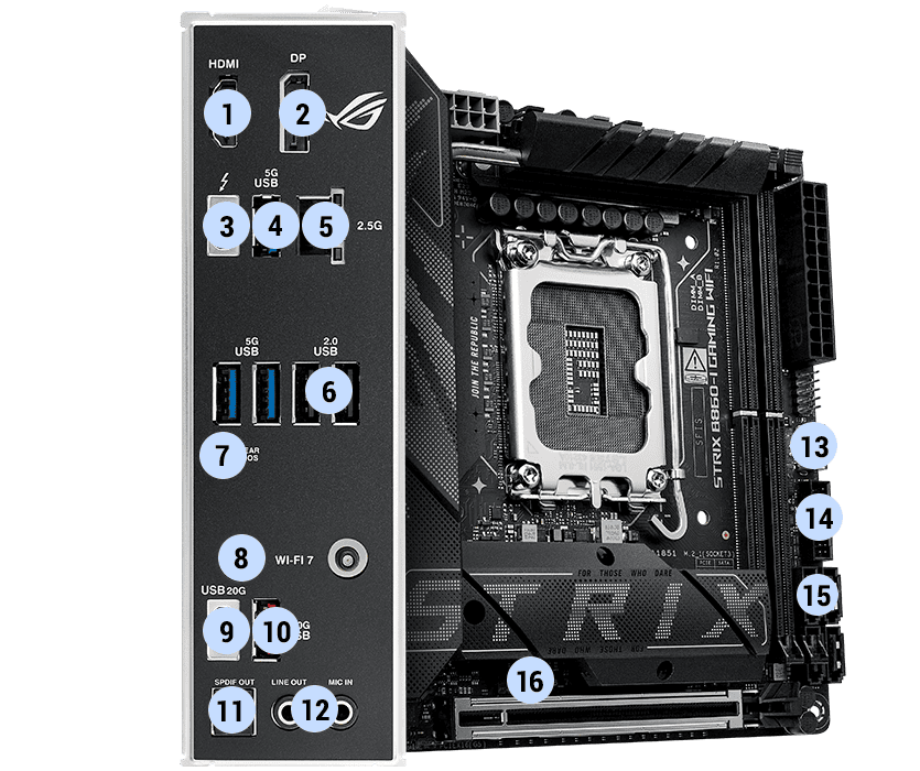 ASUS ROG STRIX B860-I GAMING WIFI (ROG STRIX B860-I GAMING WIFI) thumbnail