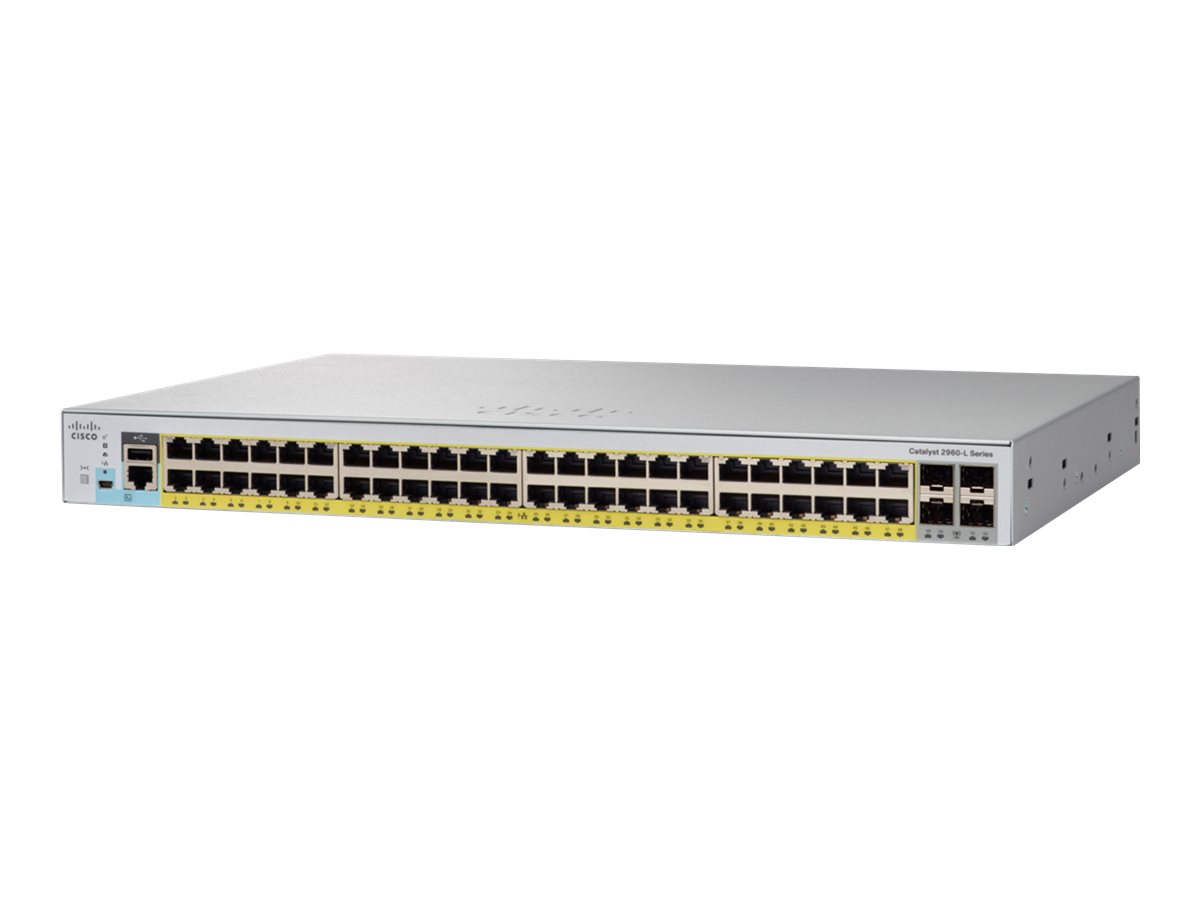 Cisco Catalyst 2960L 48 port GigE with PoE, 4 x 1G SFP, LAN Lite (WS-C2960L-48PS-LL) thumbnail