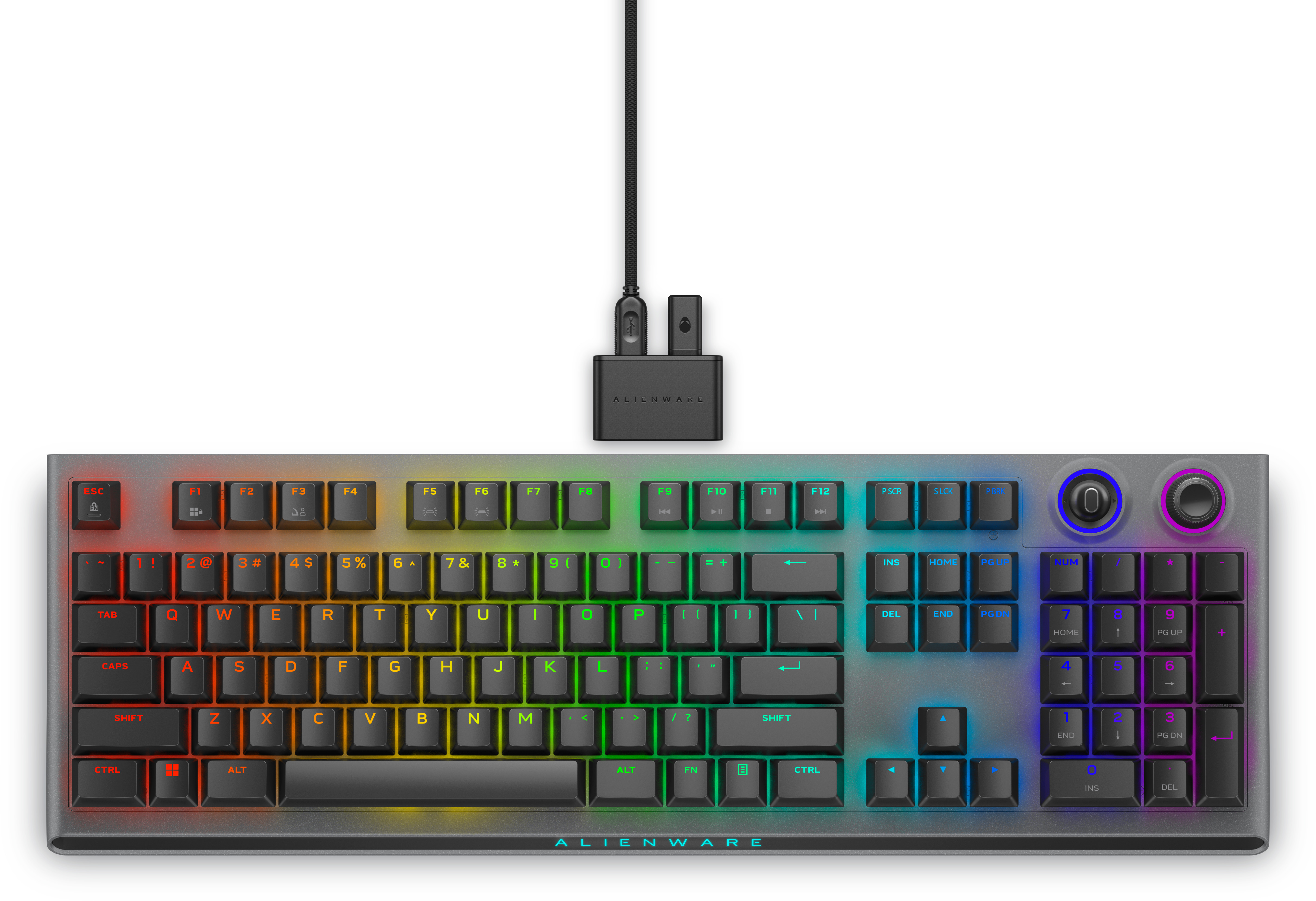 Alienware Tri-Mode AW920K toetsenbord Gamen USB + RF Wireless + Bluetooth Grijs (545-BBFL) thumbnail
