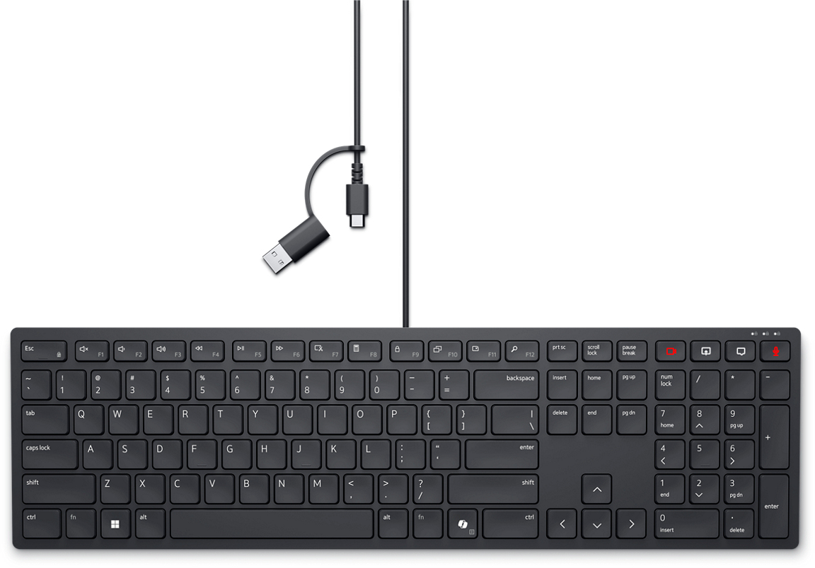 DELL Pro bekabeld samenwerkingstoetsenbord - KB525C - VS internationaal (QWERTY) (580-BBSX) thumbnail