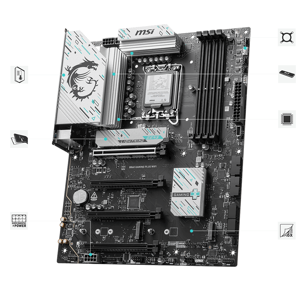 MSI B860 GAMING PLUS WIFI LGA1851 MB (B860 GAMING PLUS WIFI) thumbnail