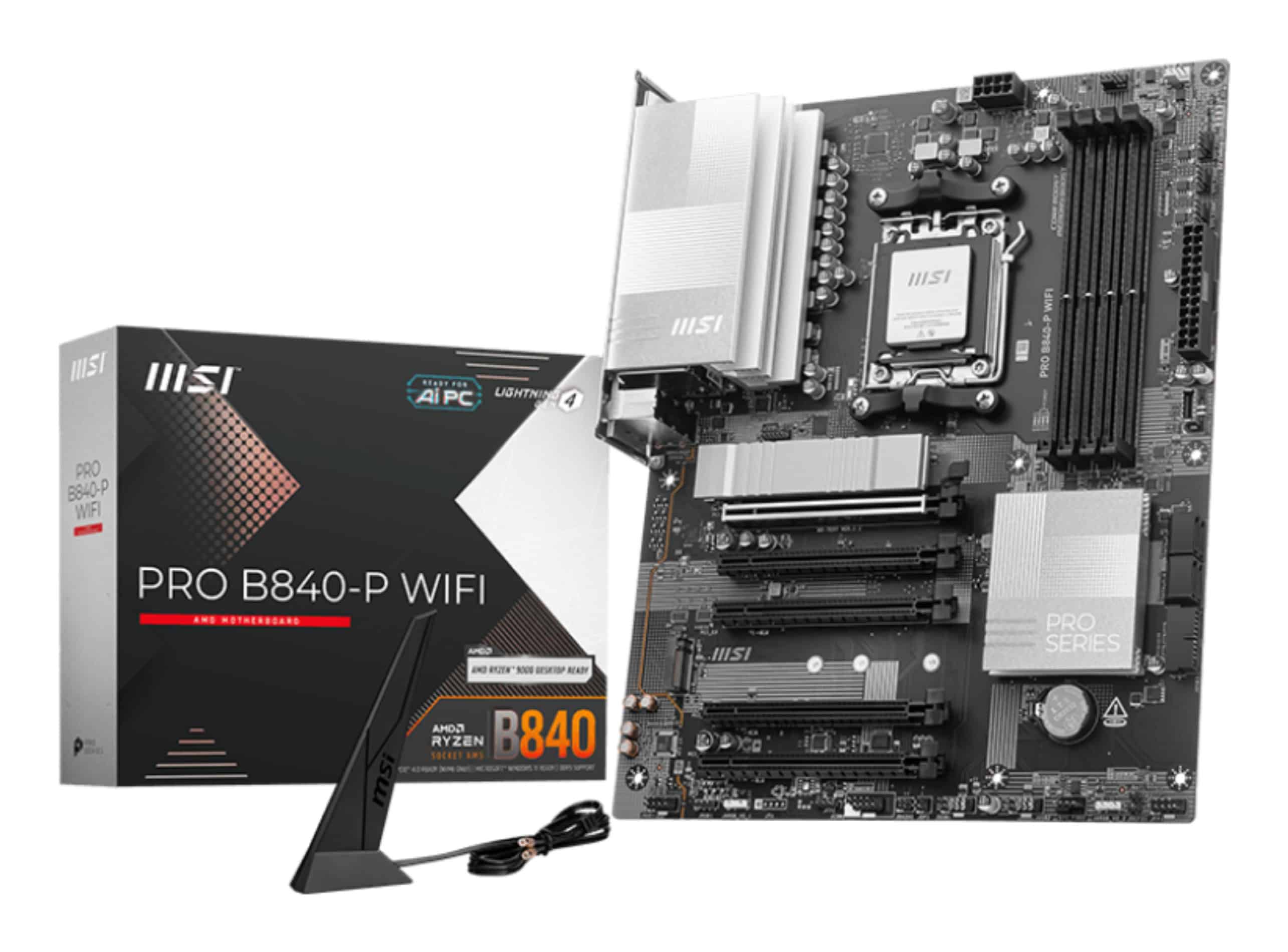 MSI PRO B840-P WIFI moederbord AMD B840 Socket AM5 ATX (PRO B840-P WIFI) thumbnail