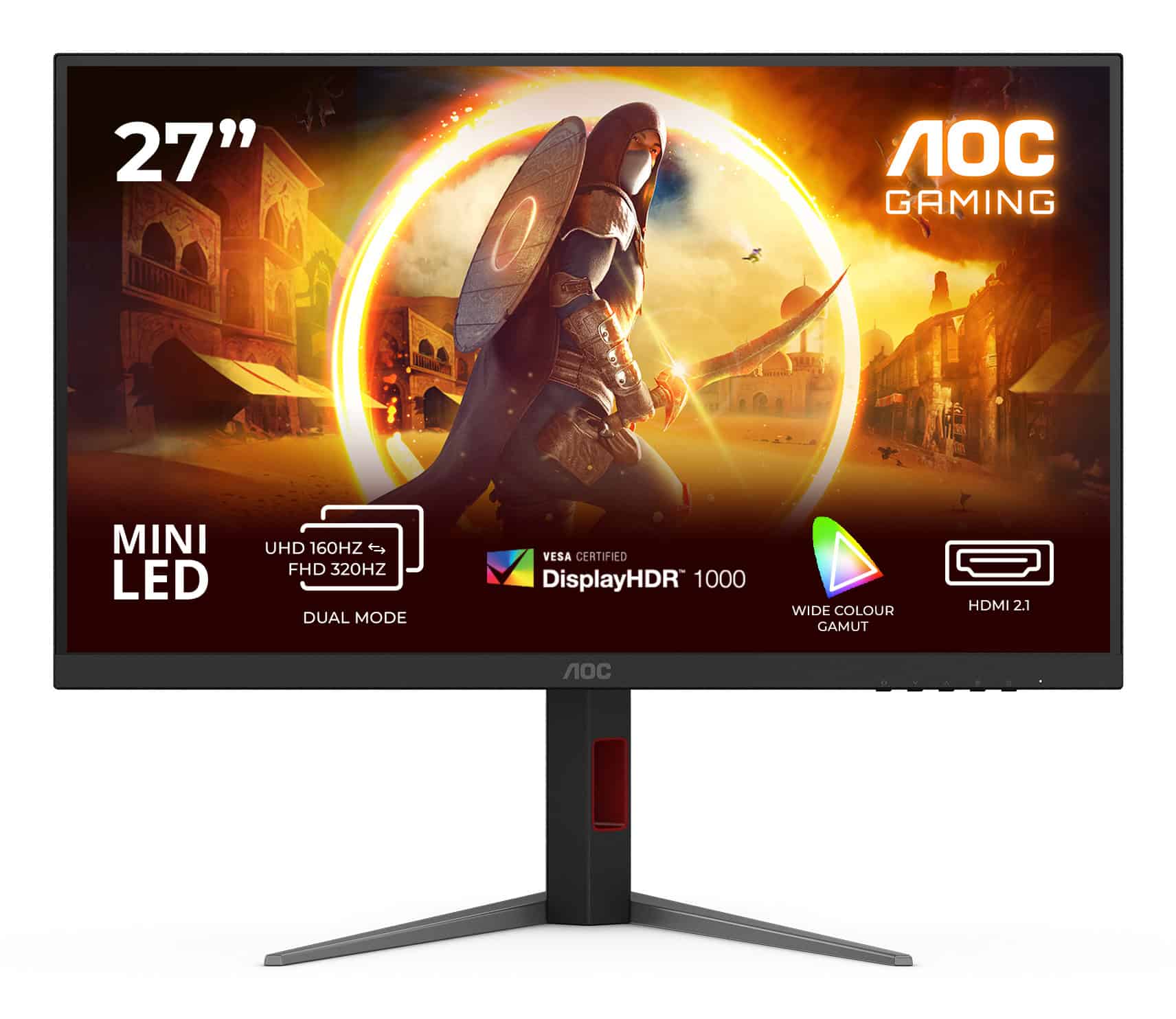 AOC G4 U27G4XM computer monitor 68,6 cm (27) 3840 x 2160 Pixels 4K Ultra HD LED Zwart, Rood (U27G4XM) thumbnail