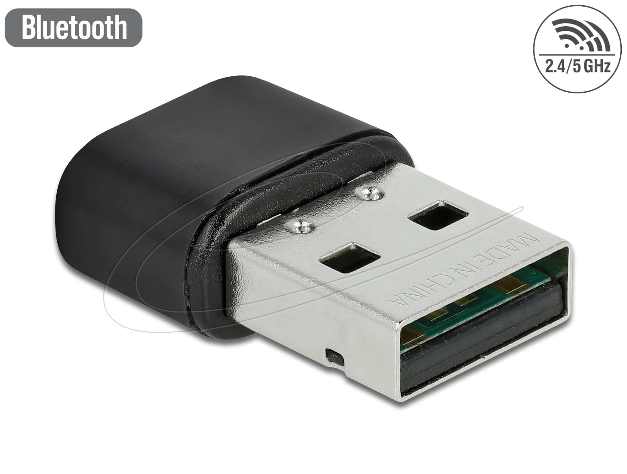 Delock Bluetooth 4.2 und Dualband WLAN ac/a/b/g/n 433 Mbps USB Adapter (61000) thumbnail